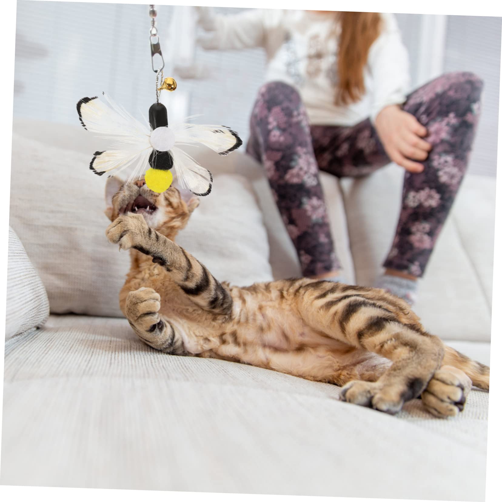 Happyyami 24stücke Teiliges Katzenangel Spielzeug Mit Austauschbaren Köpfen Interaktive Teaser Für Indoor-Katzen Fördert Spieltrieb Und Bewegung