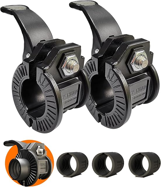 Barbell Clamps Pair of 1" inch Multi-Size Adjustable Weight Barbell Clips Collar Quick Release Perfect for Pro Crossfit Strong Lifts and Olympic Fitness Training Supplies (Black 0.98-1.18inch)