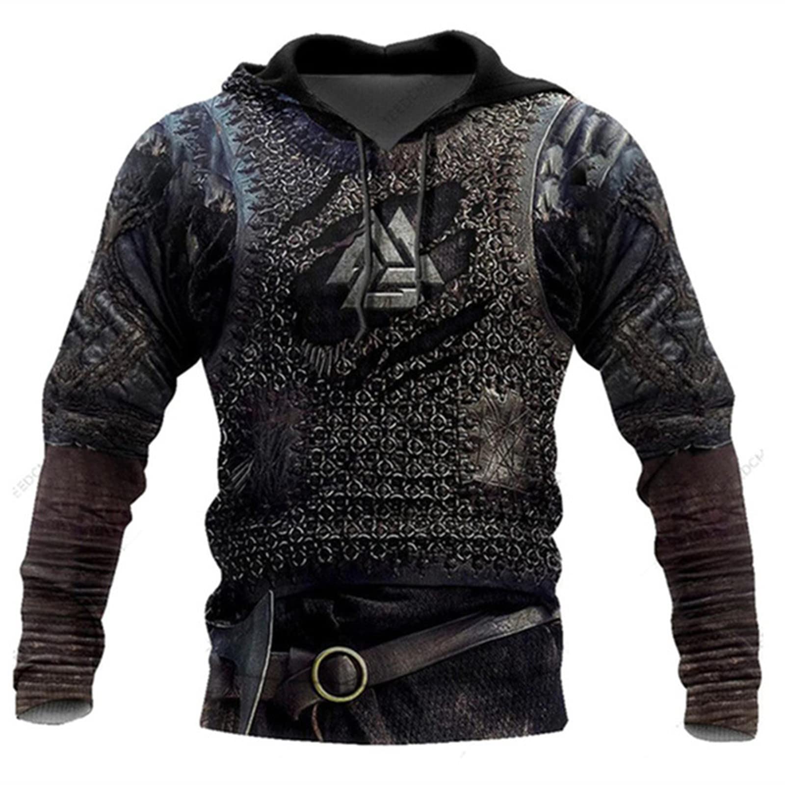 Keephen Men's # 13 Viking Hoodie Fashion Viking Tattoo 3D Printed Pullover Long Sleeve Sweatshirt Jacket Tops Streetwear