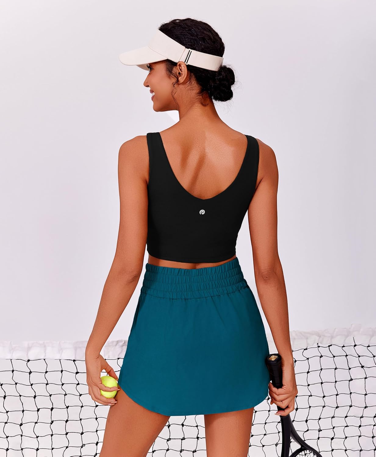 PINSPARK Golf Skirts for Women High Elastic Waisted Athletic Skort 2 Pockets Curved Hem Tennis Skirt for Pickleball Workout - Image 4