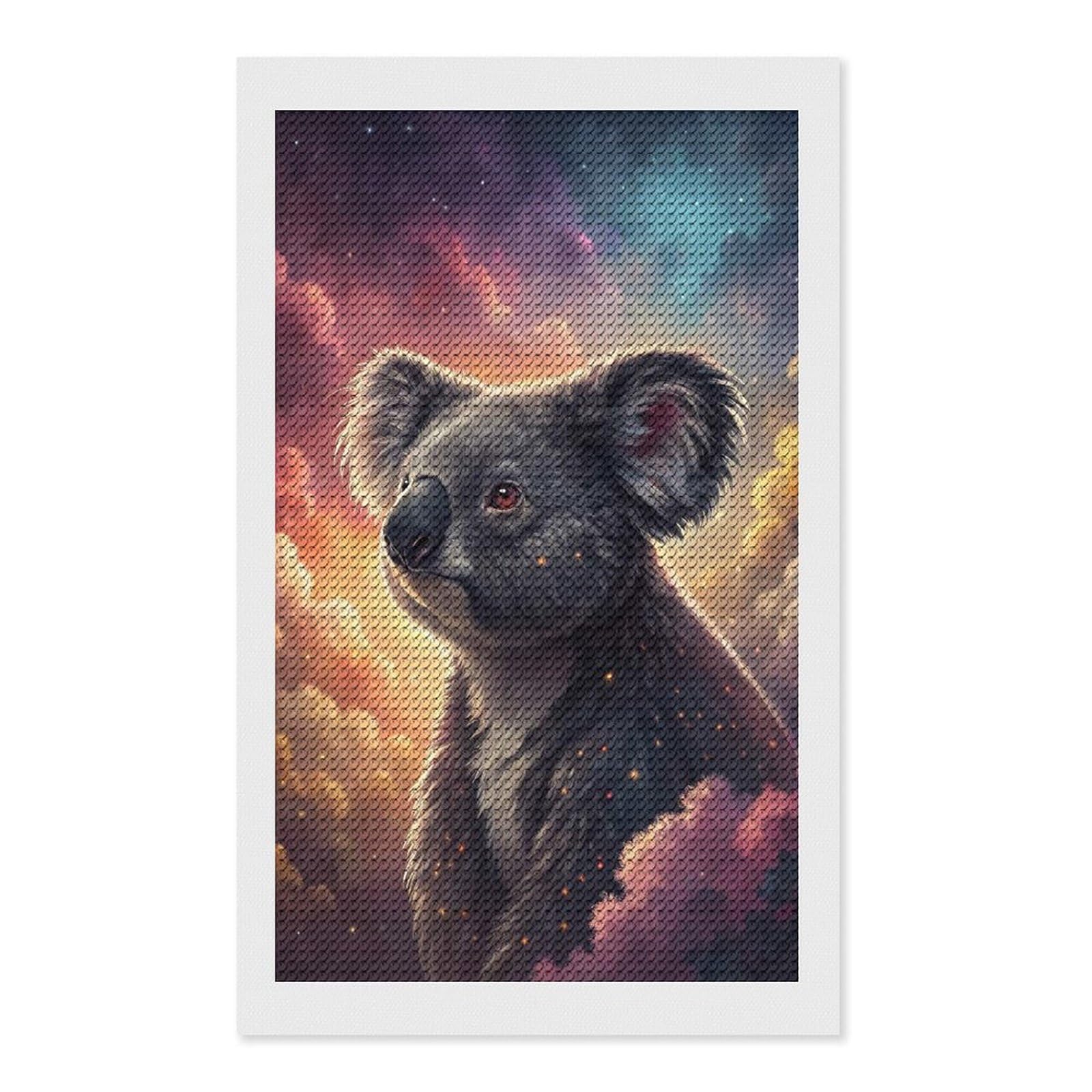 Junmoney Koala in A Cosmic Dreamscape Diamond Painting Kit 12"x20", Festive Craft Gift, Bedroom Decor, Full Kit Included, Creative Gift Idea