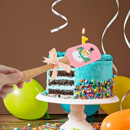 Miniatura 8 de Cabilock Espátula de silicona de Navidad con mango de madera, diseño de muñeco de nieve, espátula de silicona para hornear, pastel, fiesta de