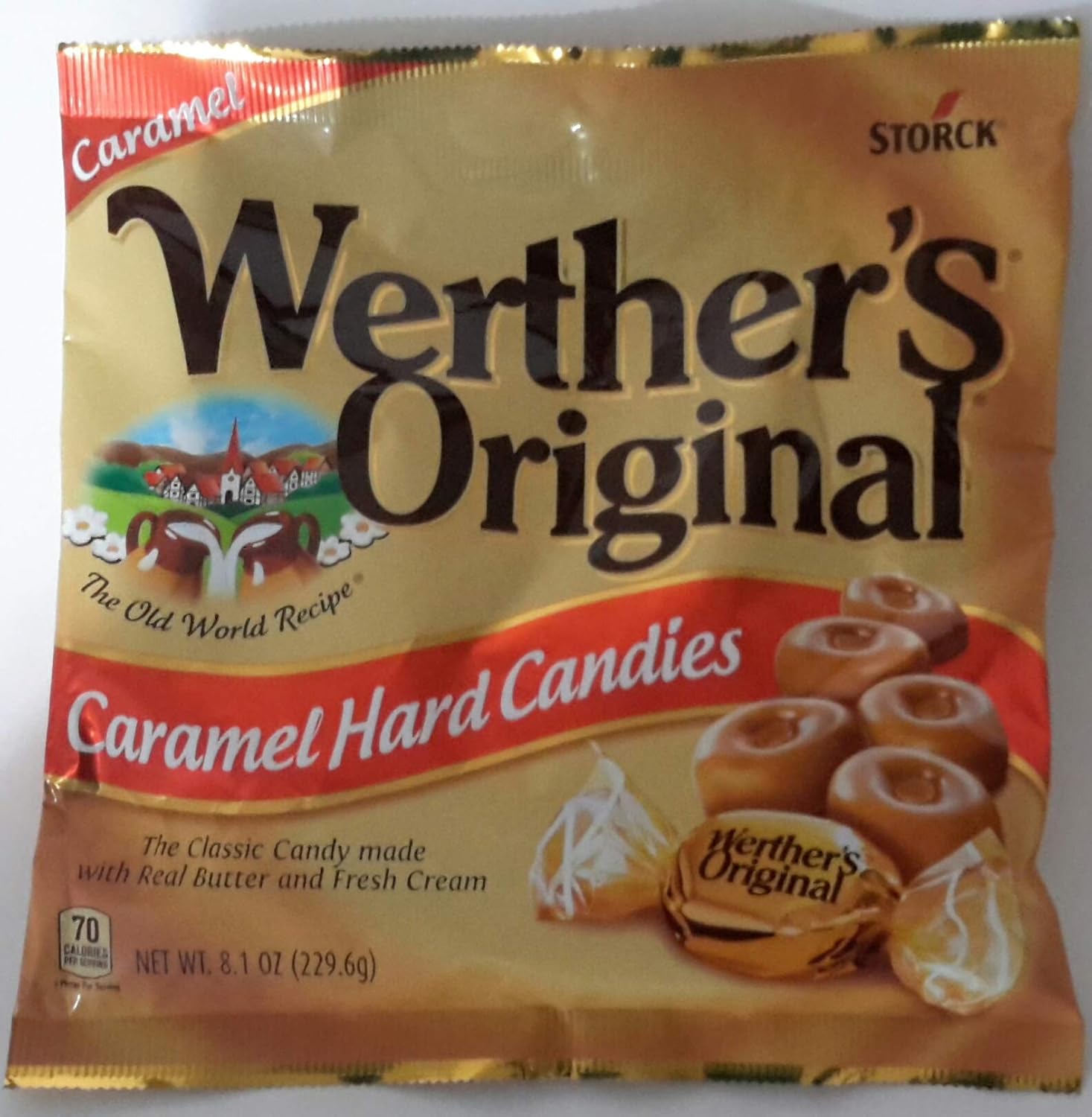 WERTHER'S CARAMEL HARD CANDIES 8.1 OZ BAG