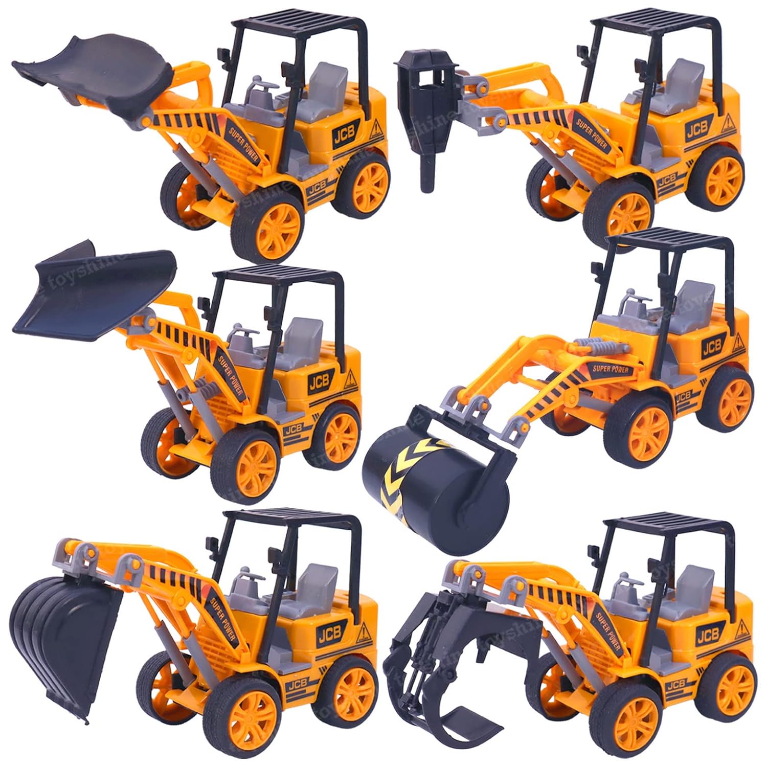 Buy Toyshine Pack of 6 Toy Construction Cars Push and Go Play Set