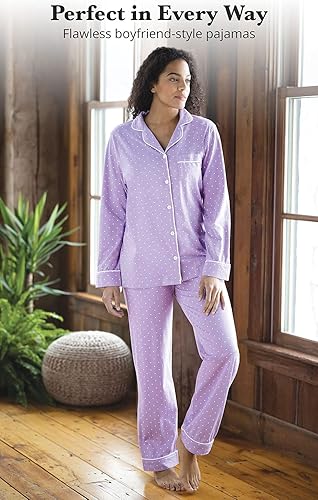 Miniatura 6 de PajamaGram - Conjunto de pijama para mujer camiseta estilo masculino 100 de algodón