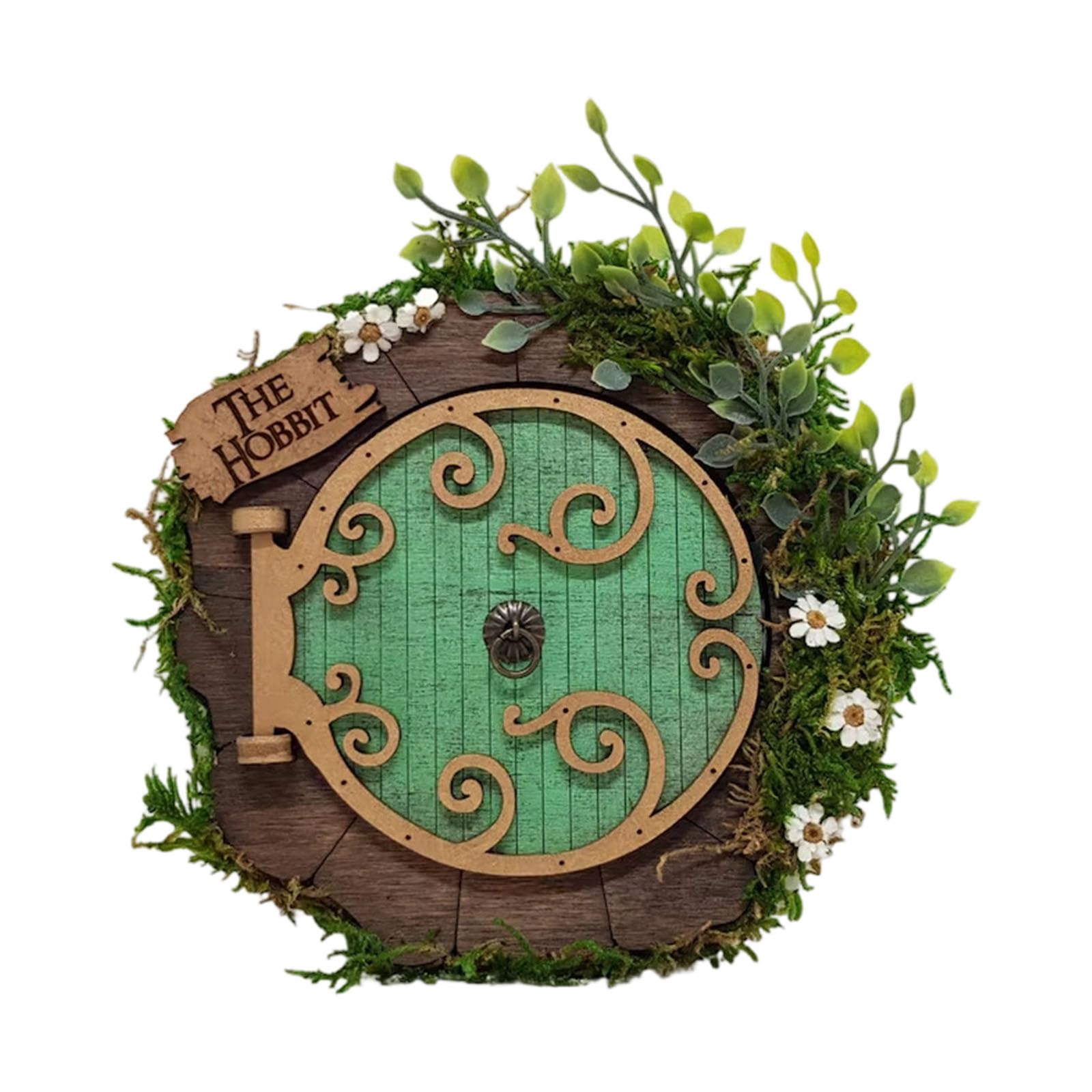 Oxxggkao Fairies Garden Door Accessories for Tree Miniature 3D Wooden Wall Ornament Art Sculpture Decoration Mystical Figurine Wooden Miniature Fairies
