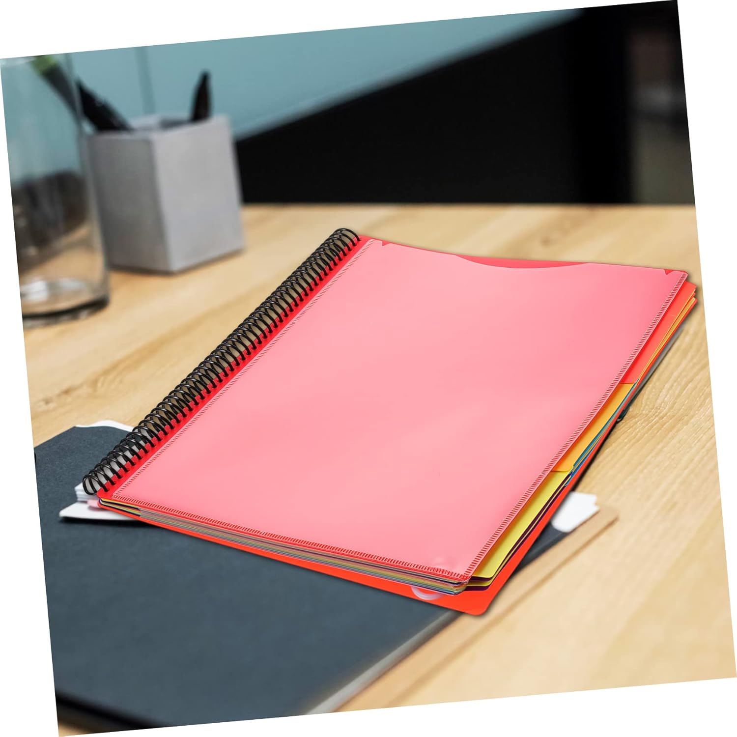 Hanging File Folder Organizer Mesh File Folder Coil Design Multiple Pockets