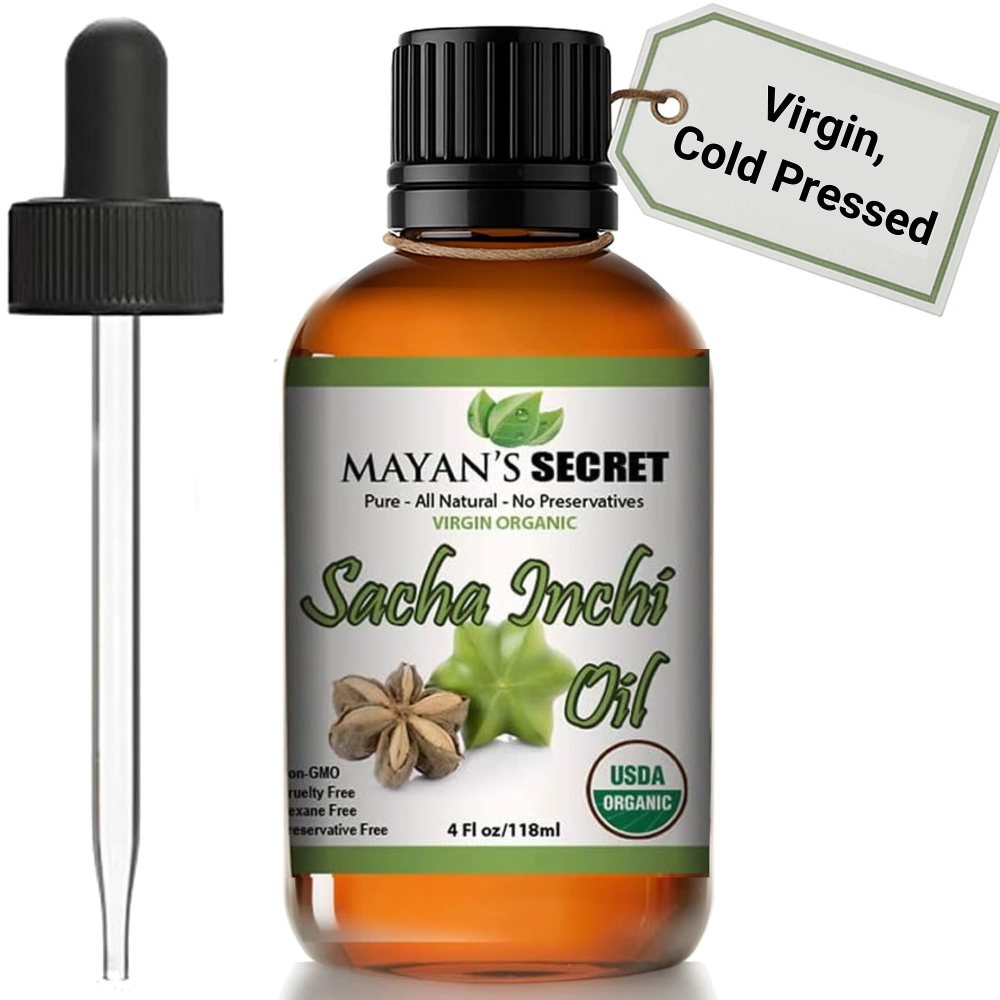 Mayan's Secret Sacha Inchi Oil - USDA Certified Organic Omega-3-6-9