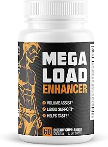 Mega Load Enhancer - Semen Volume Booster Supplement for Men - Increase Load Size, Taste, Fertility Supplement - 3rd Party Tested Formula - 9 Active Ingredients - 60 Capsules for Adults