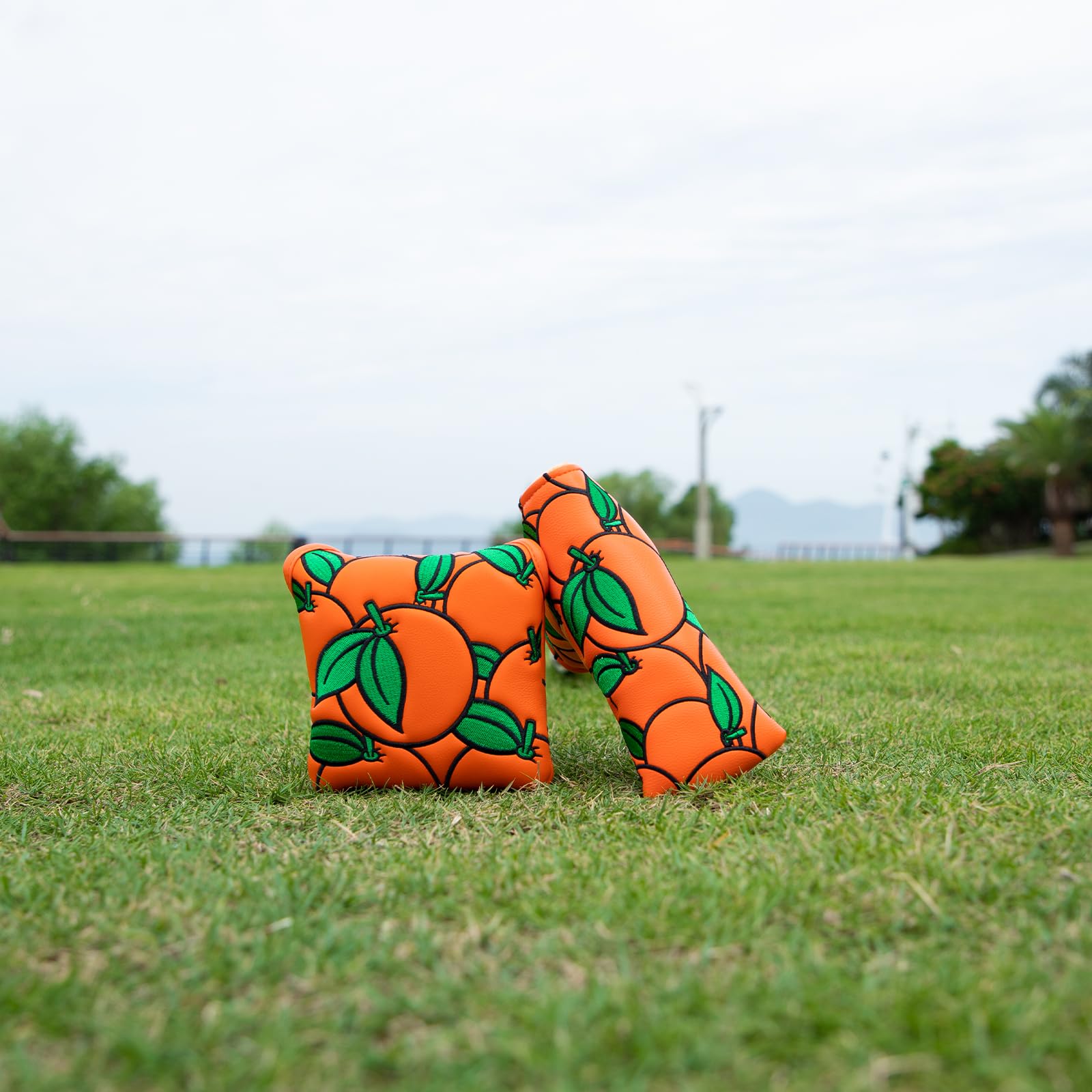 Montela Golf Fundas para Palos de Golf, Color Naranja, para Cabeza de Golf, Cubierta híbrida de Cuero para Scotty Cameron Taylormade Titleist Odyssey (para Putter de Cuchilla)