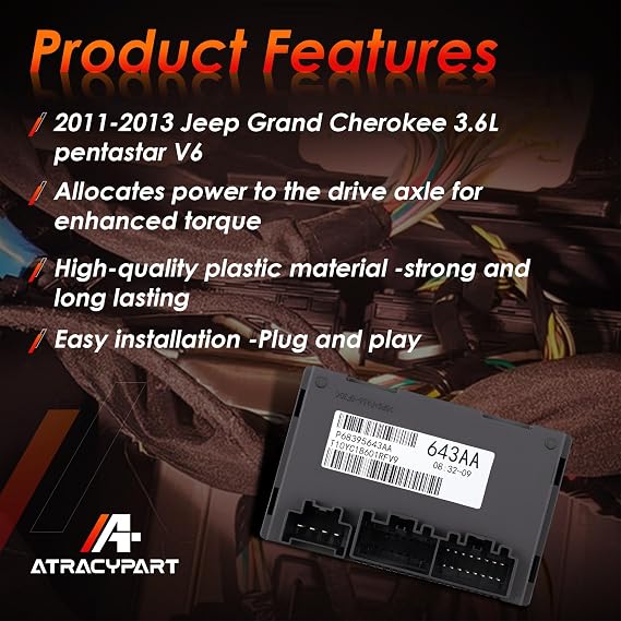 68395643AA Transfer Case Control Module Compatible with 2011-2013 Jeep Grand Cherokee & Dodge Durango 3.6L V6 /5.7L V8 - Replaces 56029423AK RL029423AJ 56029423AJ RL029423AI 56029423AI