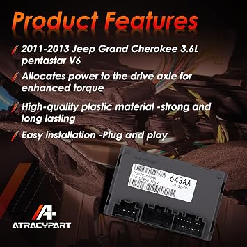 68395643AA Transfer Case Control Module Compatible with 2011-2013 Jeep Grand Cherokee & Dodge Durango 3.6L V6 /5.7L V8 - Replaces 56029423AK RL029423AJ 56029423AJ RL029423AI 56029423AI