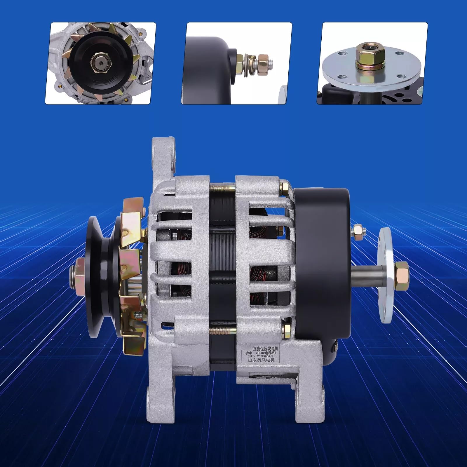 2000W Permanentmagnet DC Generator, Low RPM Brushless Generator mit Spannungsregler für landwirtschaftliche Fahrzeug-Beleuchtungssysteme