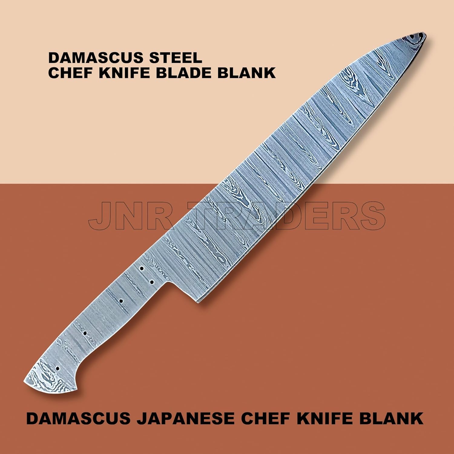 Damascus Japanese Chef Knife Blank for Knife Making Supplies Diy 10 Inch Handmade Professional Kitchen Knife Blade Blank 3541