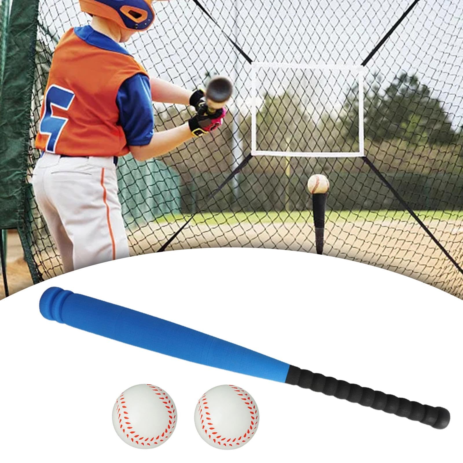 2 Stück Baseballschläger Kinder Schlagspiel Set mit Baseball Bällen Aus Eva Material für Kinder Familienaktivitäten Training Geschenk