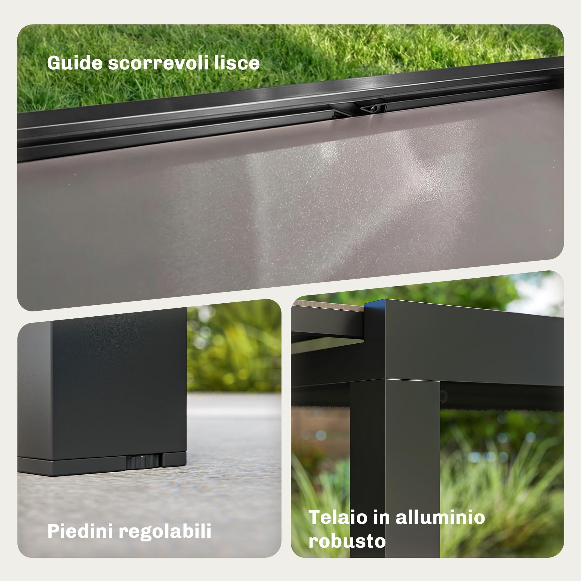 Outsunny Tavolo da Giardino Allungabile per 8-10 Persone 140/240x90 cm, Tavolo da Pranzo Estensibile Rettangolare con Piano in Vetro Temperato, Tavolo da Esterno per Patio Terrazzo Balcone, Nero