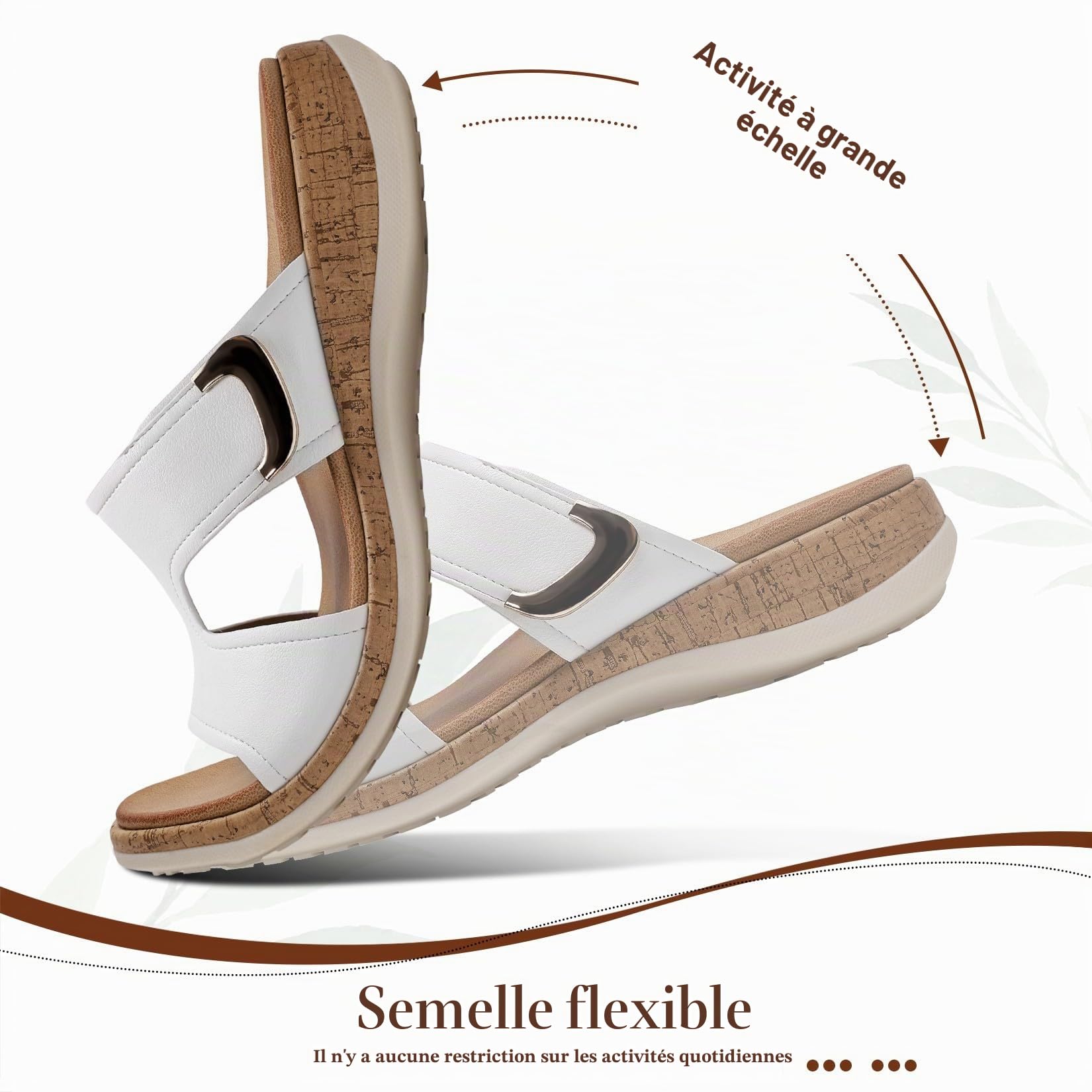 Littleplum Mules Femme Sandales Plates Été Orthopédiques Slipper pour Femme