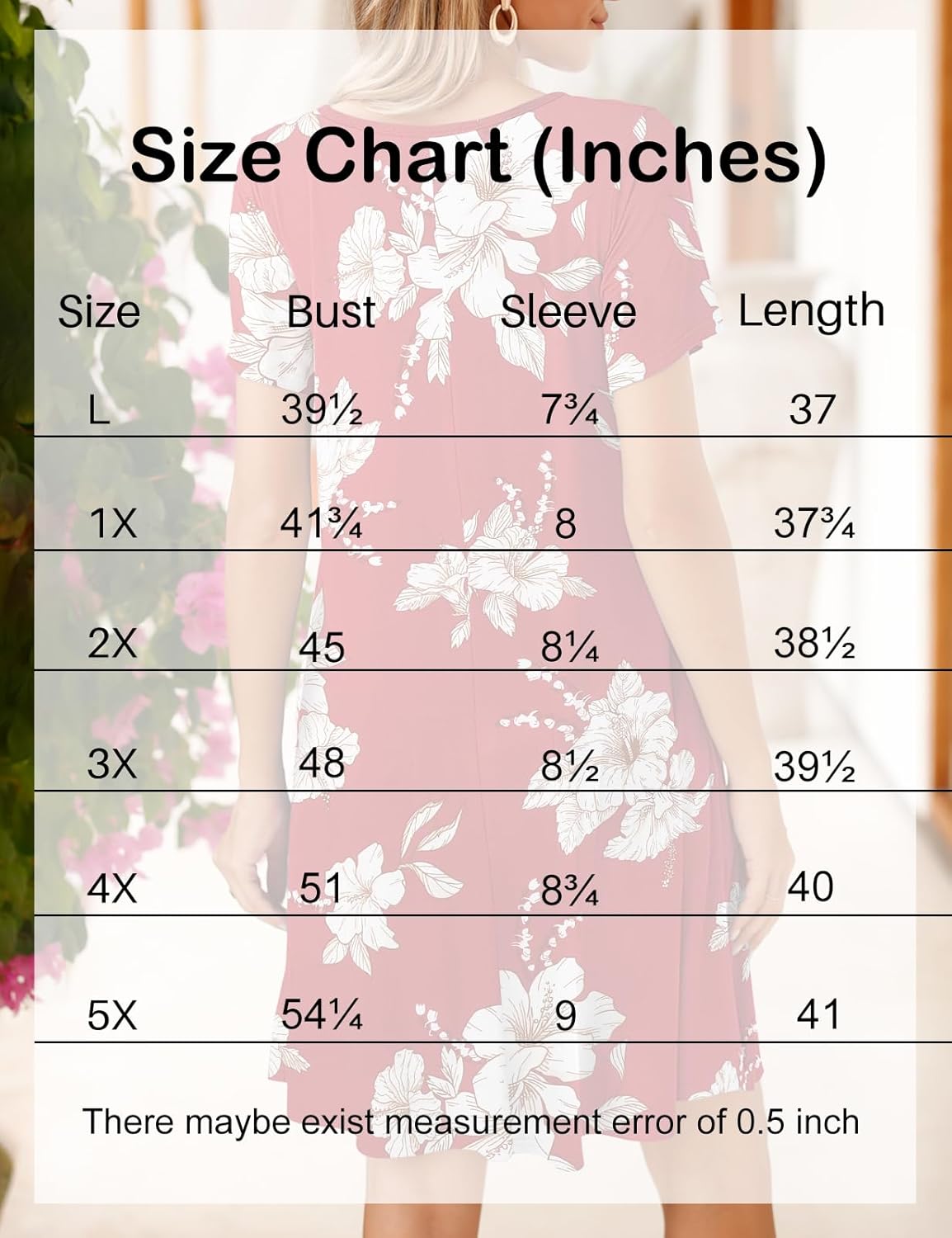 JollieLovin Women T Shirt Plus Size Summer Swing Dresses Short Sleeve V Neck Loose Casual Dress(L-5X) - Image 7