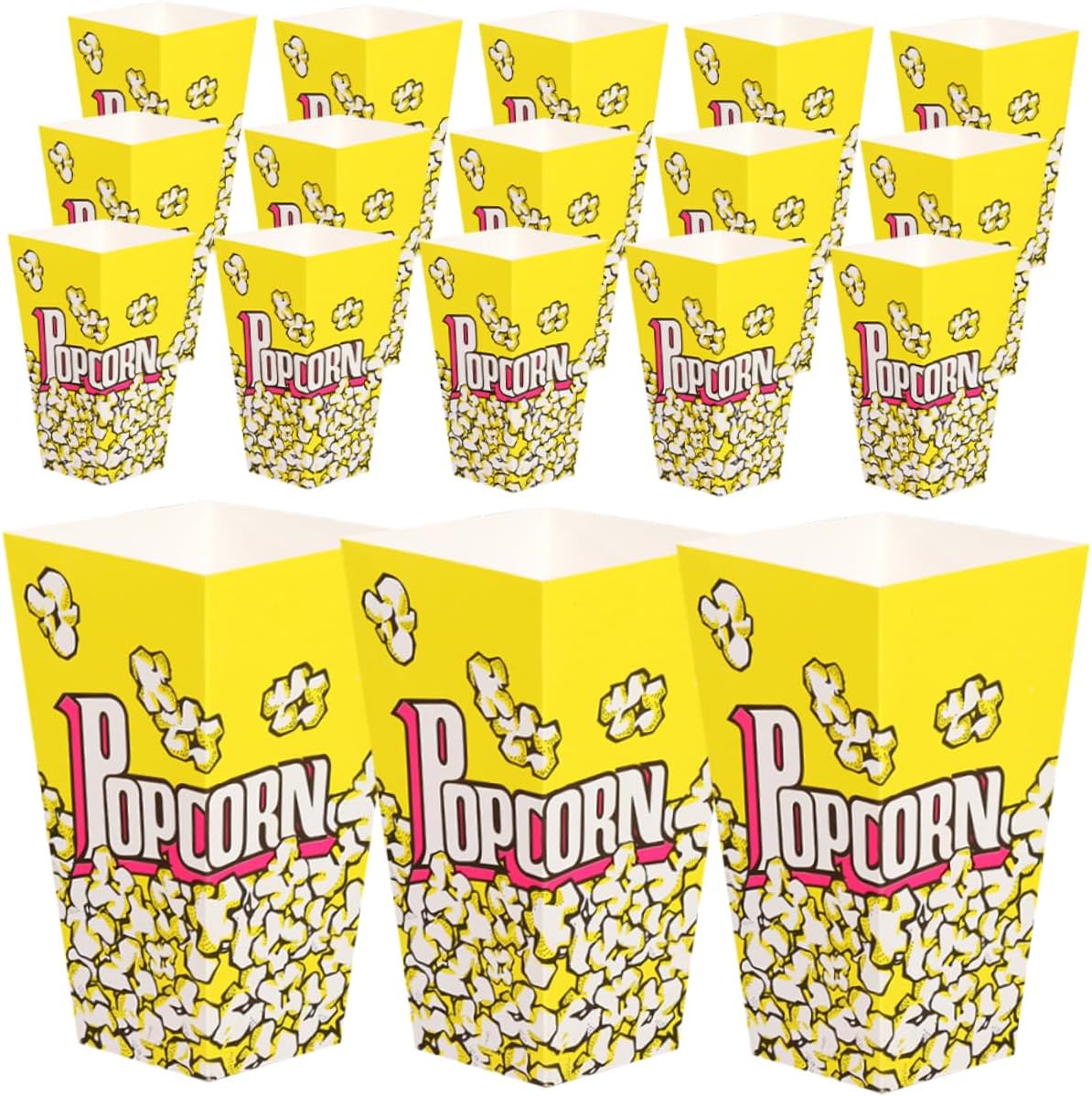 100pcs Popcorn Favor Boxes Snack Containers Parties and Events French Fries Holders Decorative Patterns Lightweight and Design