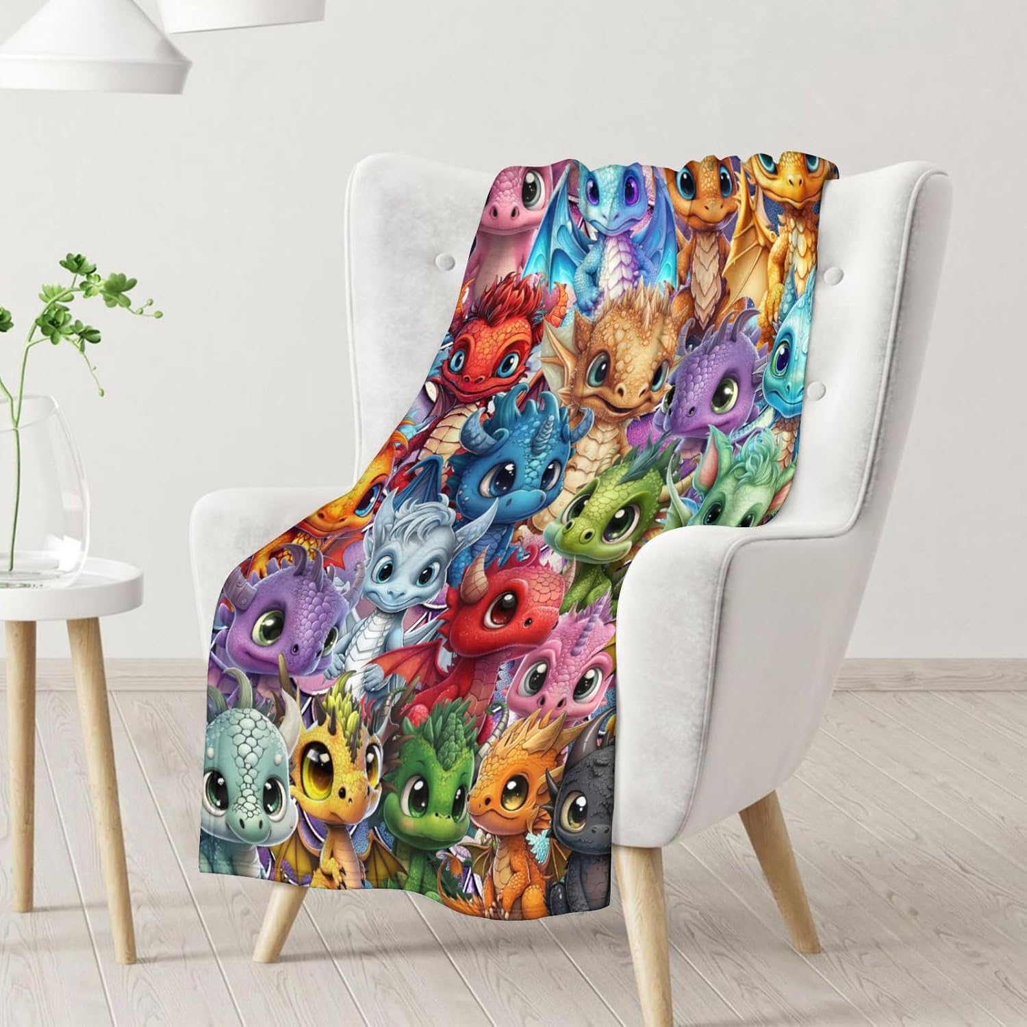 Dragon Blanket Gifts - 40x50 Inches Cute Throw Blanket for Kids, Boys & Girls - Colorful Soft Fuzzy Blankets for Couch, Sofa & Bed - Image 2