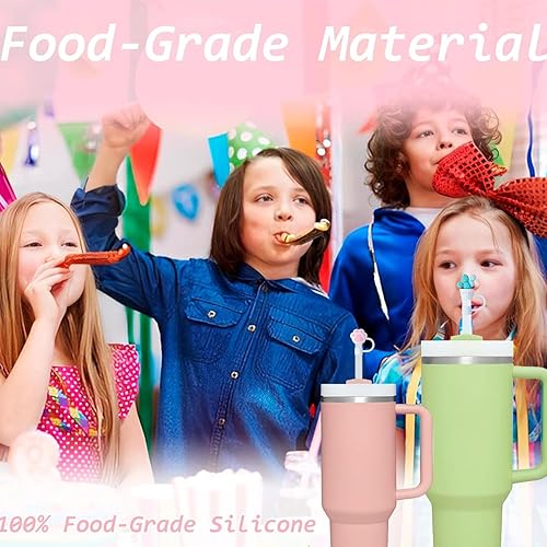 Miniatura 6 de Stanley Cup - Juego de 6 fundas de popote para vaso Stanley, compatibles con vaso Stanley de 40 onzas, puntas de popote de silicona reutilizables a