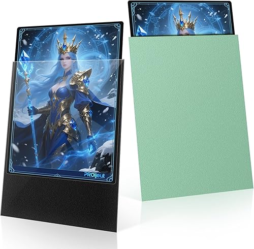 200 Pack Card Sleeves, Matte Dual Trading Card Sleeves with Opaque Back & Smooth Shuffle, Tear Resistant Card Protectors for MTG, TCG (Eucalyptus Green)