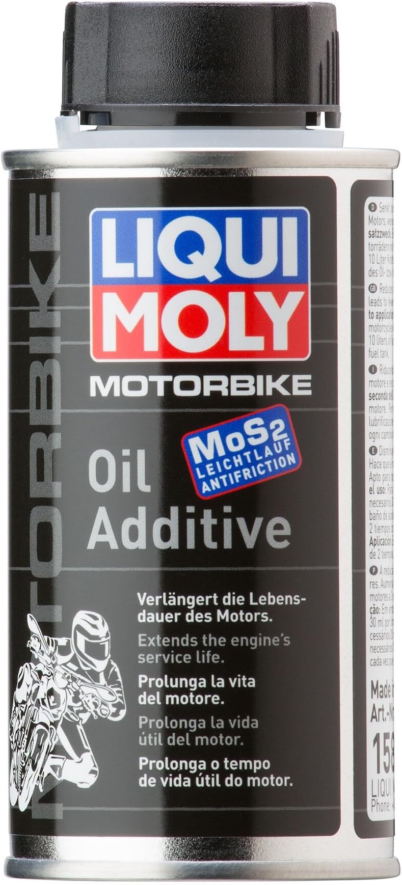 WOL Liqui-Moly 1580 Motorbike Oil Additive MOS2 Wear Protection 125ml High Performance Racing Bike Additive