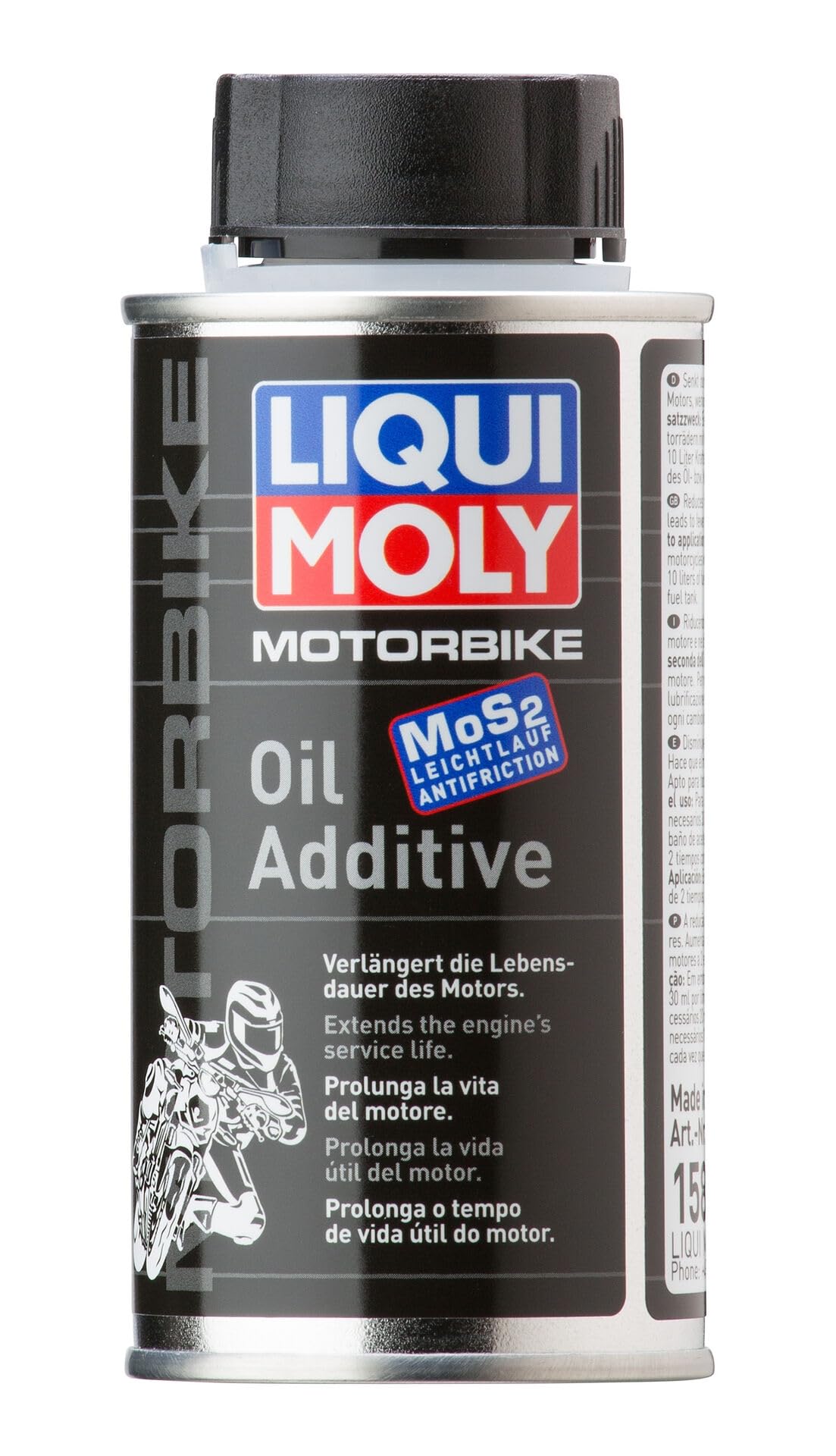 WOL Liqui-Moly 1580 Motorbike Oil Additive MOS2 Wear Protection 125ml High Performance Racing Bike Additive