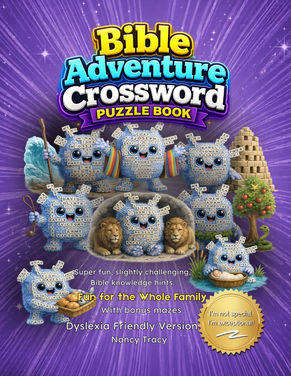 Bible Adventure Crossword Puzzle Book: Super fun, slightly challenging, Bible knowledge hints.