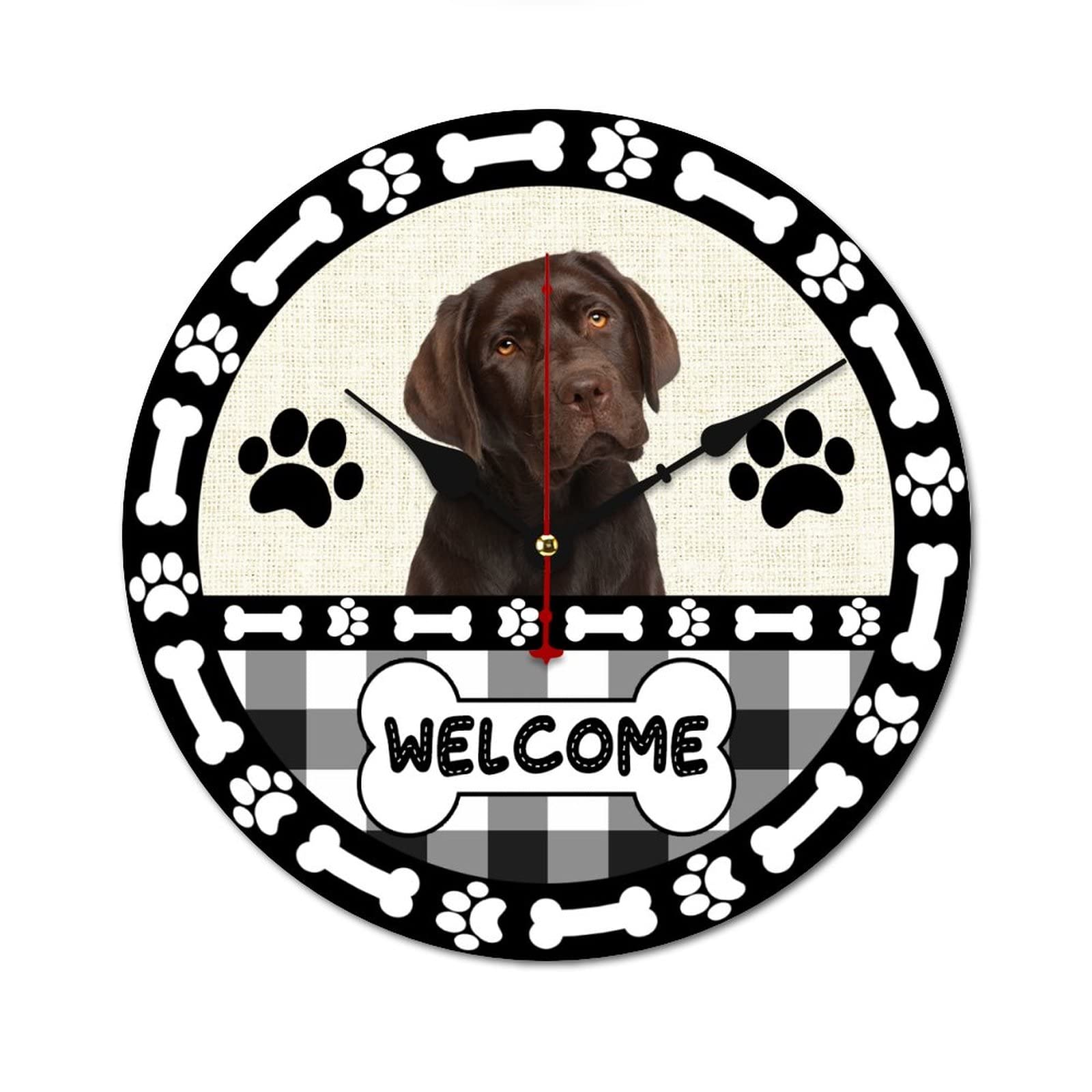 Horloge Labrador Retriever sans tic-tac pendule murale 38 cm