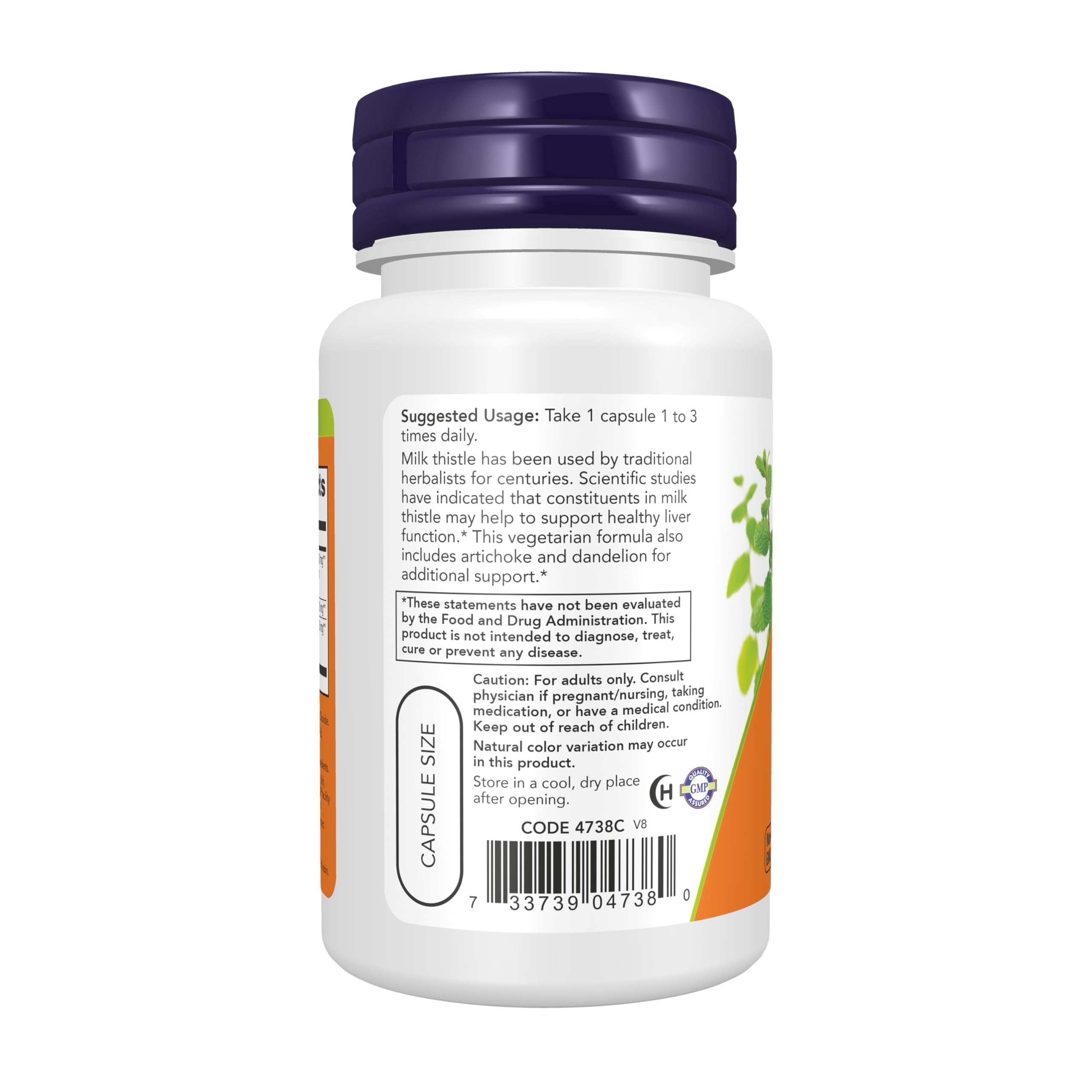 NOW Supplements, Milk Thistle Extract 300 mg Silymarin 240 mg, 50 Veg Caps — Amazon image 3