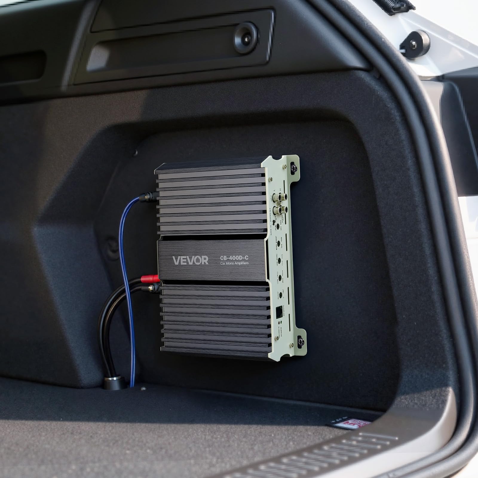 VEVOR Amplificador Monobloque para Coche 400 W, RMS 1/2/4 Ohmios, Clase D, con Control Remoto de Nivel de Subwoofer, Filtro de Paso Bajo, Refuerzo de Graves, Cambio de Fase y Control de Volumen