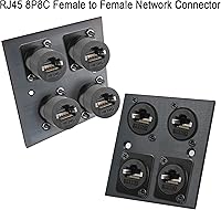 Vista 4 de QIANRENON Adaptador de montaje en panel RJ45 blindado RJ45 8P8C hembra a hembra conector de red CAT6A/CAT6/CAT5E/CAT5 RJ45 módulo de enchufe