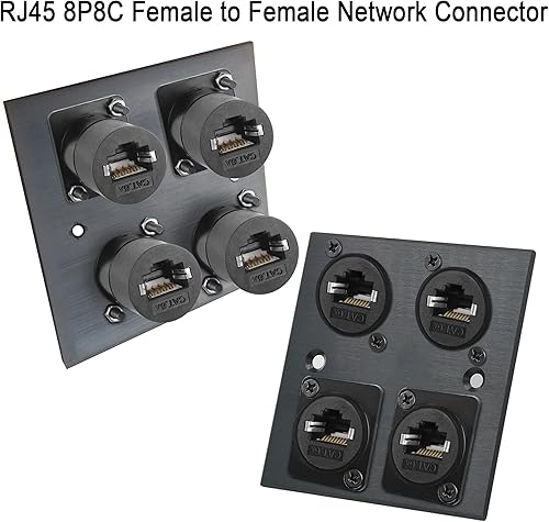 Miniatura 4 de QIANRENON Adaptador de montaje en panel RJ45 blindado RJ45 8P8C hembra a hembra conector de red CAT6ACAT6CAT5ECAT5 RJ45 módulo de enchufe de puerto