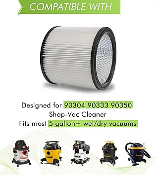 ANBOO Replacement Cartridge Filter Compatible with Shop-Vac 90304/90350 / 90333/9030400 5 Gallon Up Vacuum Cleaners