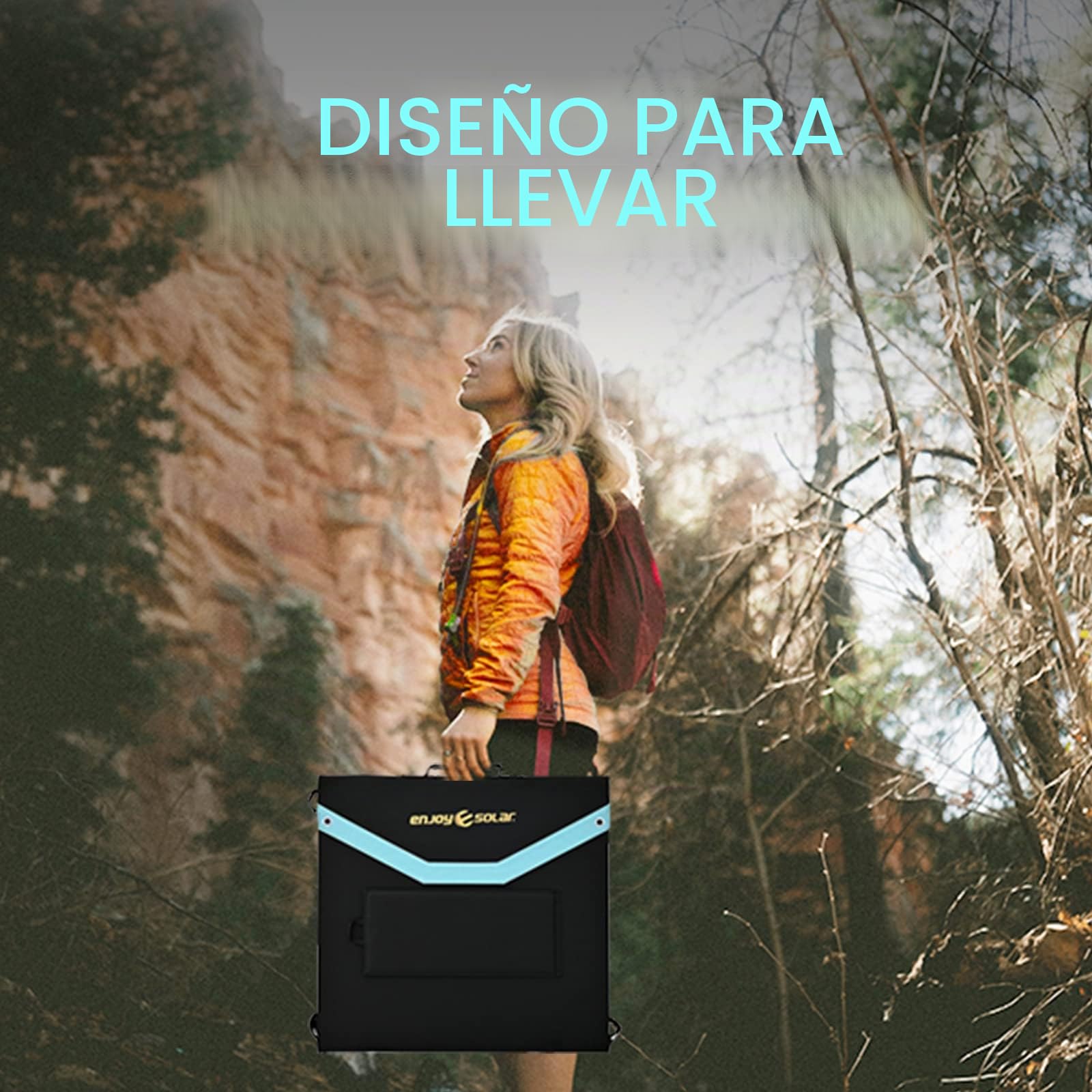 enjoy solar® panel solar plegable Helios 150W 12V, células solares de 182mm con tecnología de 10 busbars – ideal para autocaravanas, instalaciones de balcón, casetas de jardín, barcos y camping