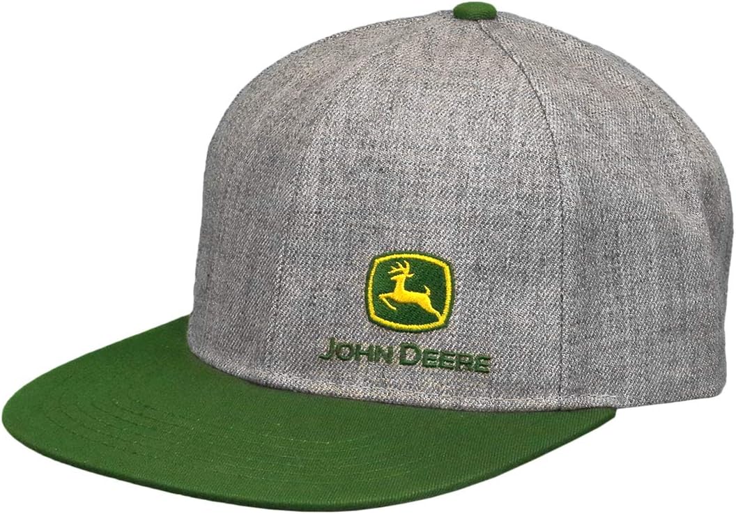 Tractors Men's Off-Center Embroidered Logo Snapback Hat, Grey/Green