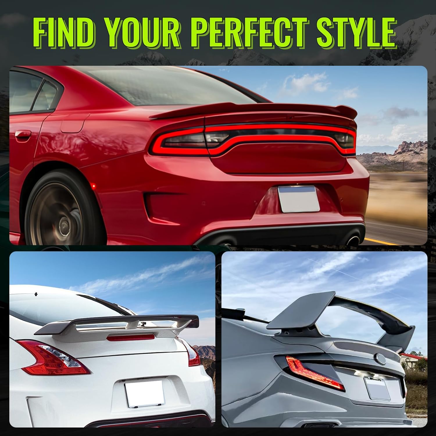 Universal Rear Trunk Spoiler Wing, IKON A Style Gloss Black ABS Tail Trunk Lip Spoiler Boot Lid for Most SUV, Sedan, Coupe, 1PC
