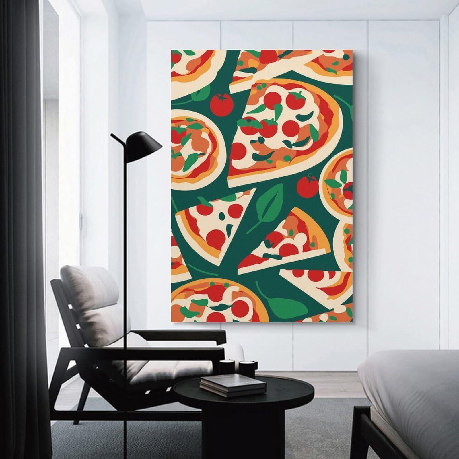 Junmoney Canvas Wall Decor Pizza Lovers, 20x30inch(50x75cm), for Flats, Guest Rooms Or Compact Rooms, A Simple Refresh for Blank Walls