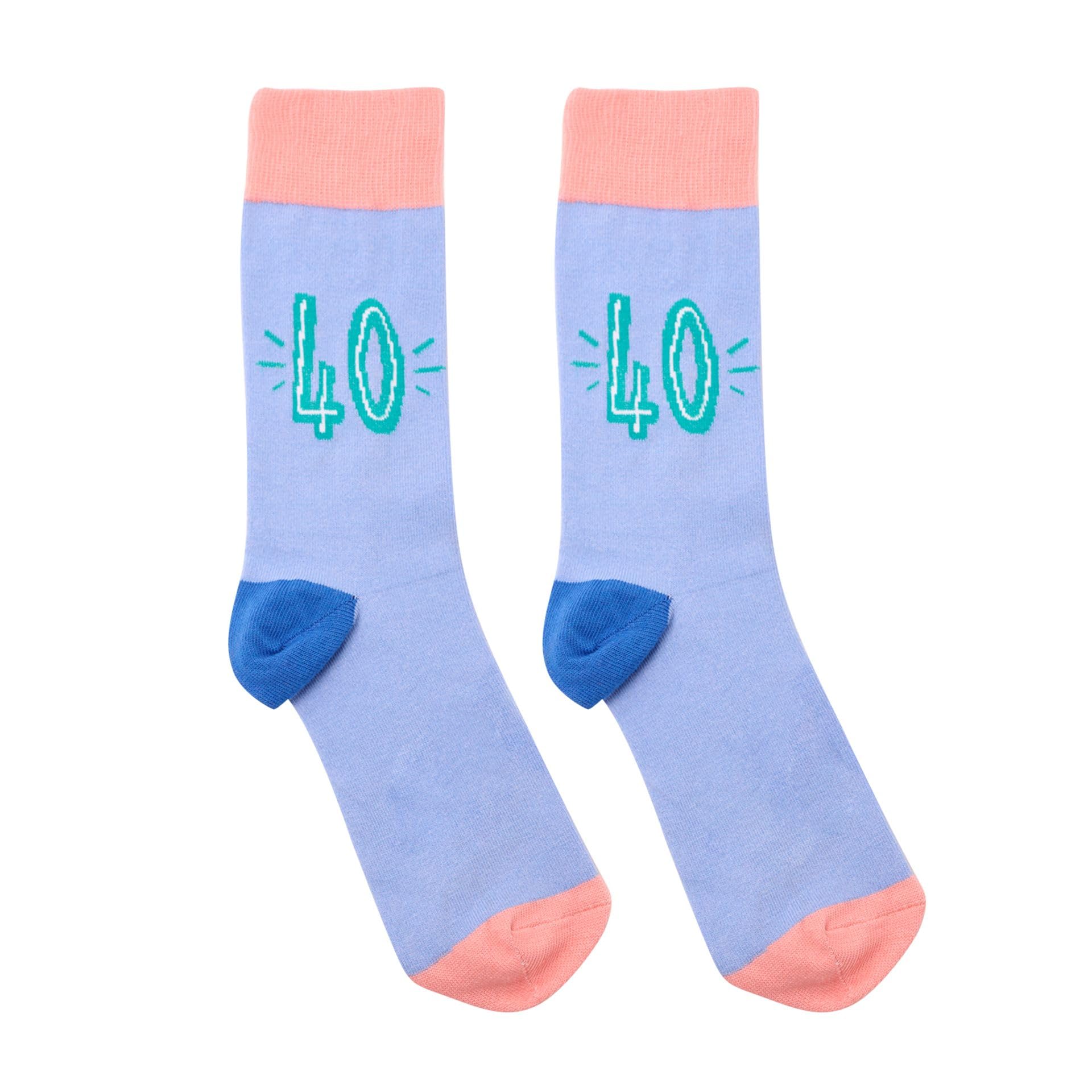 Widdle Gifts Men's Multi Socks | Size 7-12 | Fun 40Th Birthday Gift | 40Th Birthday Socks For - 2452