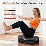 Vibration Plate Exercise Machine for Body Shaker Machine & Weight Loss, Shake Plate with Resistance Bands, 120 Speed Levels, Remote Control, Full Body Workout, Compact Home Gym Equipment