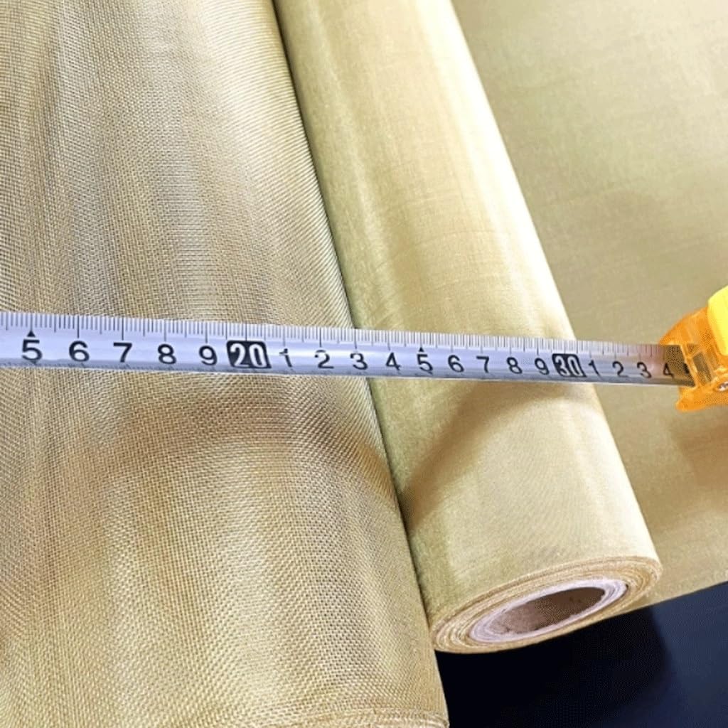 Copper Mesh 100cmx50cm, for Home Garden Copper Brass Woven Wire Shielding Mesh Metal Net Fine Brass Mesh Accessories(10Mesh 2.3mm)