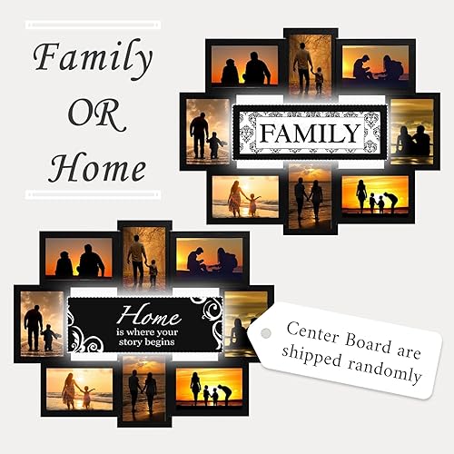 Vista 63 de J.M.Deco Marcos de fotos de collage de 8 aperturas para decoración de pared, marco de fotos de 4 x 6 pulgadas con decoración de árbol, marco