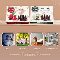 Vista 65 de TRUMIRI Incense Cones - Combo Pack of 20 Cone Incense - 10 Nag Champa + 10 Palo Santo - Insence Cones - Incense Cones Scented - Cone Incense Scents