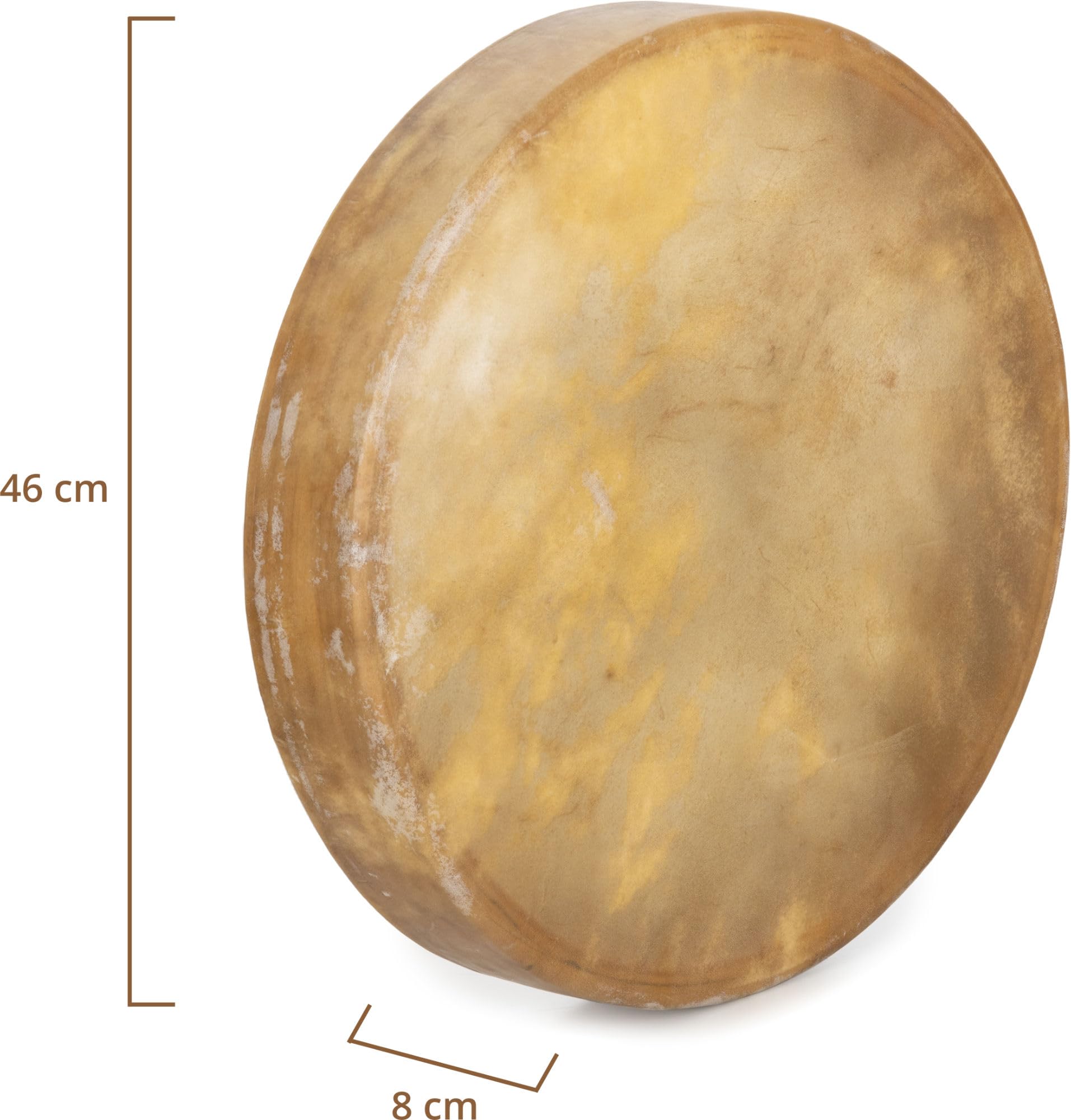 Classic Cantabile TSD-18, tamburo sciamanico tradizionale 18 pollici in vera pelle di cavallo, telaio in legno robusto teso a mano. Per meditazione, viaggi sonori, terapia e rituali. Naturale