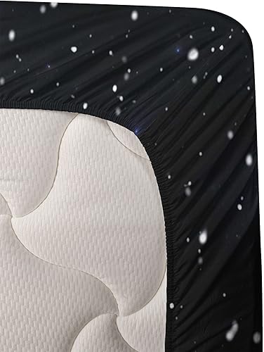 Miniatura 3 de Ambesonne Juego de sábanas de constelación, juego de sábanas de 3 piezas, tamaño individual XL, color azul, negro y blanco