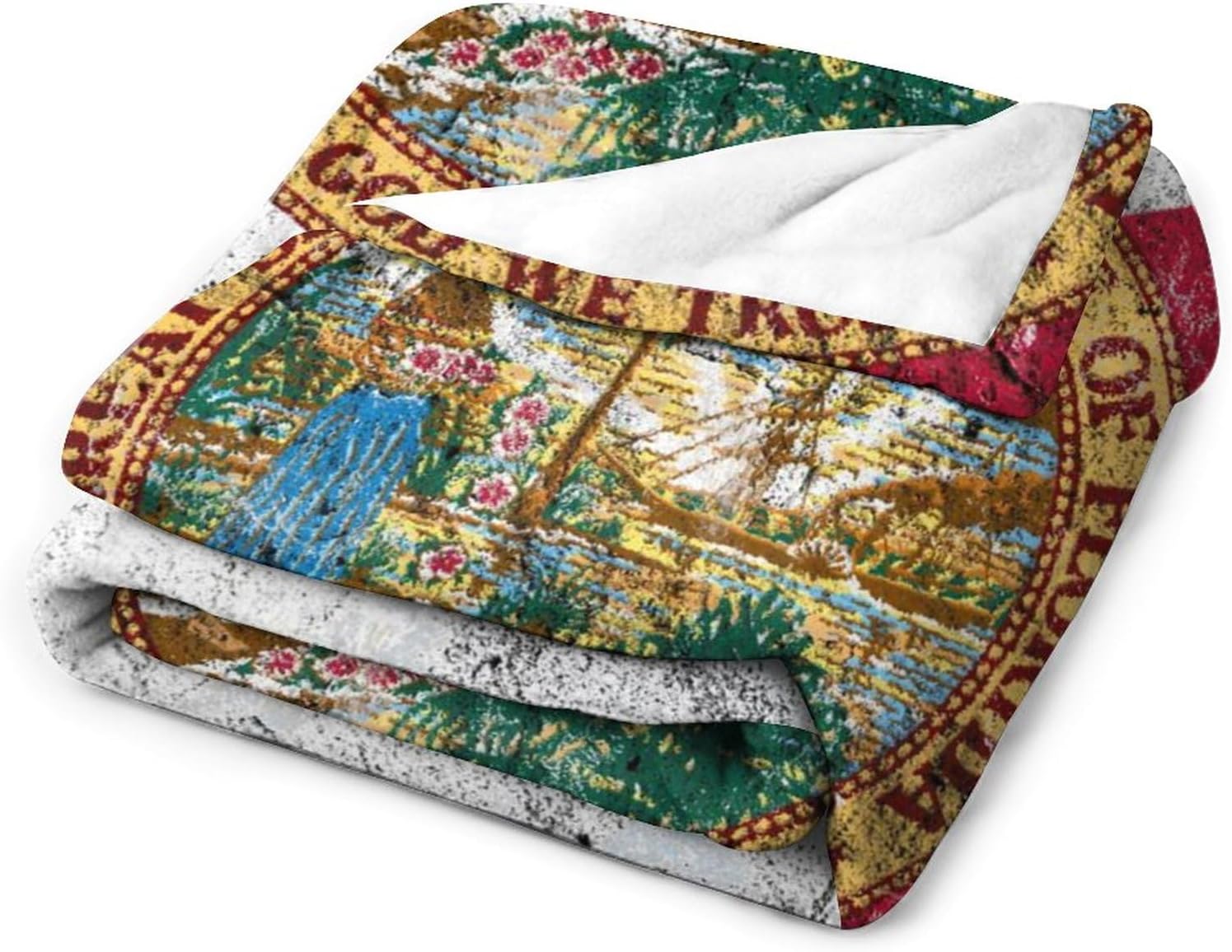 壁に描かれたアメリカとフロリダ州の旗 ソファブランケット暖かい毛布を投げますソファブランケット装飾ホームィスホテ用