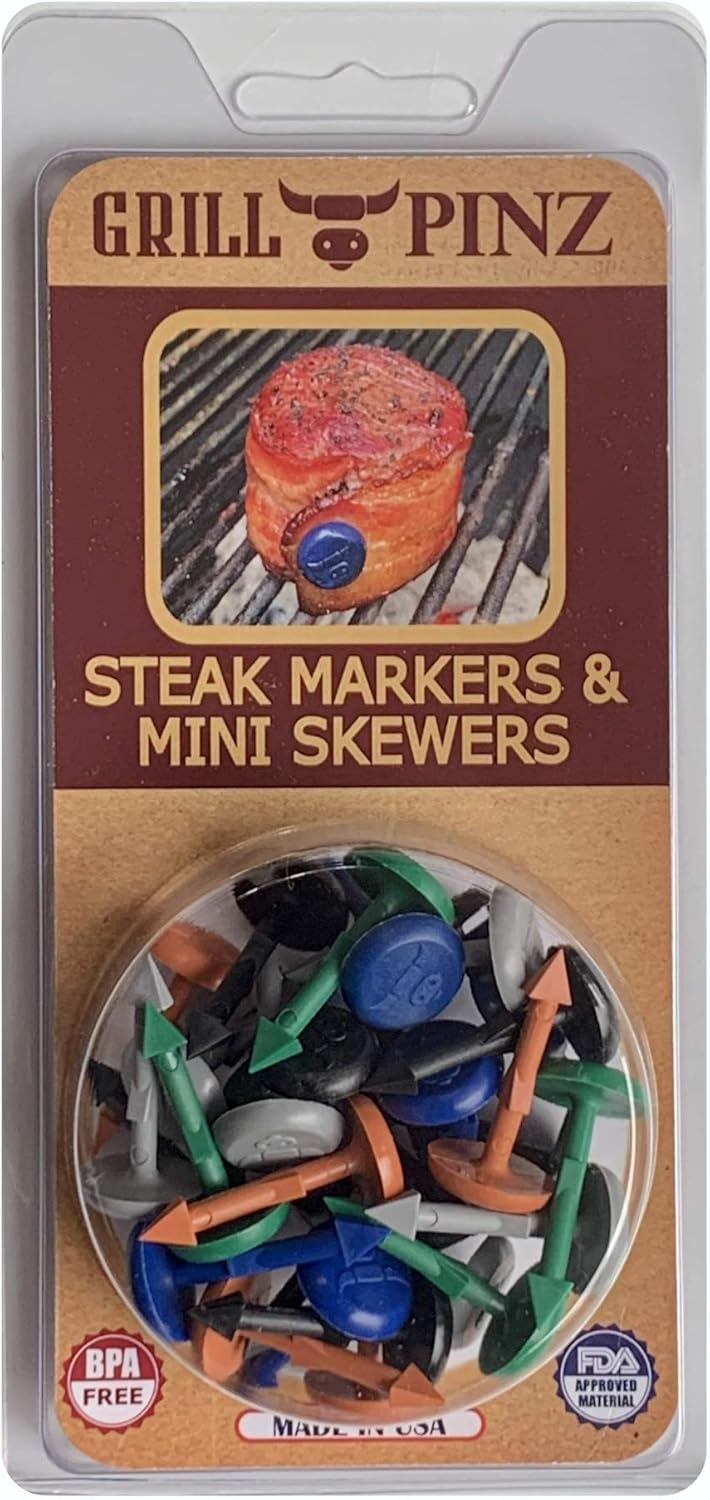 Steak Pinz Grill Safe, Reusable Nylon Food Markers for