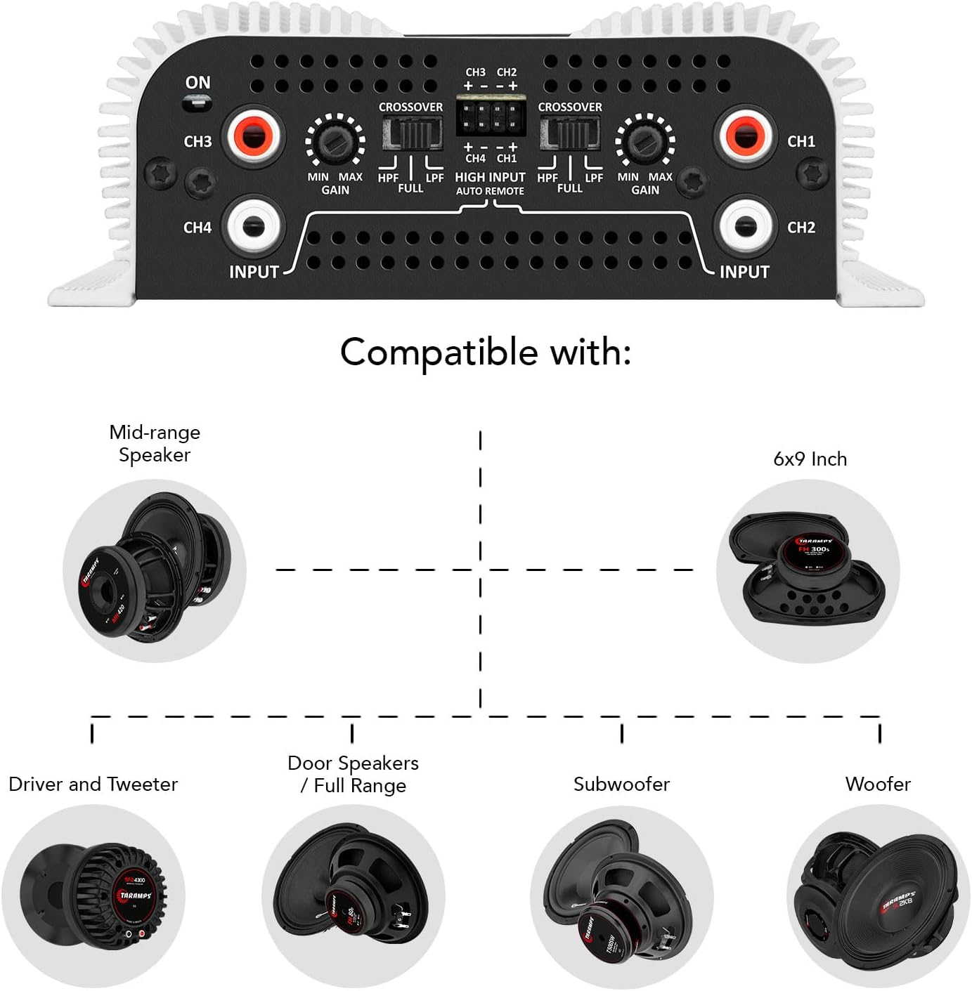 Taramps DS 440x4 2 Ohms Multichannel Amplifier 440 Watts Rms 110x4 Watts Full Range Crossover Fixed Rca/High Level Input 4 Channels Car Audio, Class D - Image 7