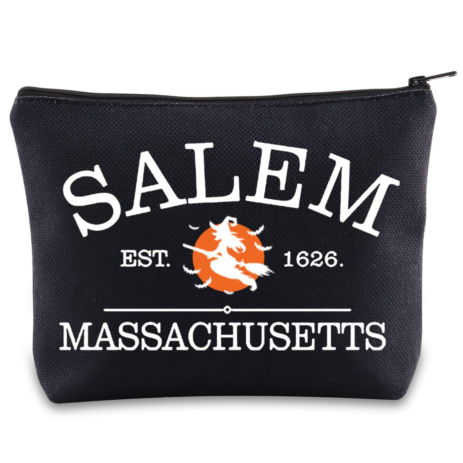 JNIAPSalem The City Of Witches Makeup Bag Salem Massachusetts Gifts Salem Witch Halloween Zipper Pouch For Witches Lovers (Salem est.1626)